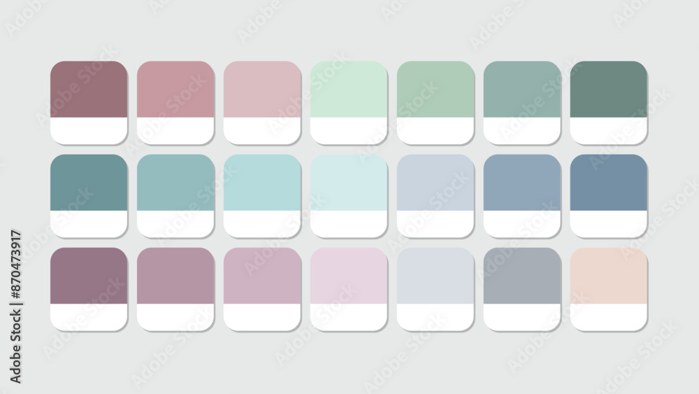 calming wind Color Guide Palette with Color Names. Example of calming