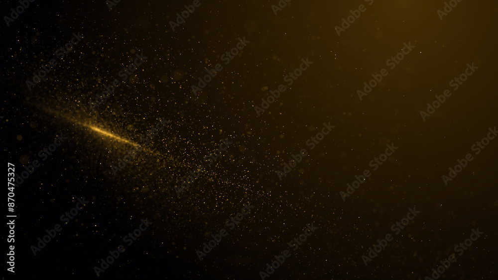 Obraz premium Gold particles golden dust bokeh event awards trailer titles cinematic concert openers luxury celebration background