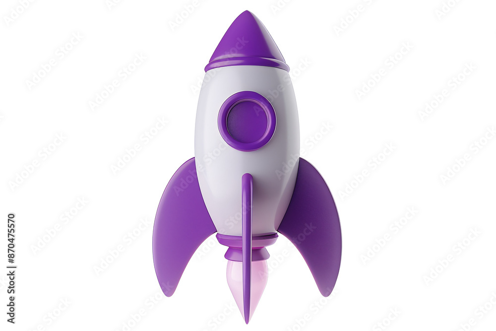 a purple and white toy rocket