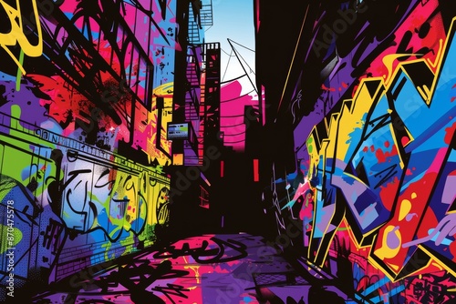 Urban Punk-Themed Cityscape
