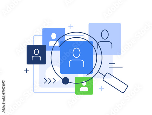 Recruitment concept,Idea of employment and job interview. Recruitment manager searching. Job candidate for a start up project