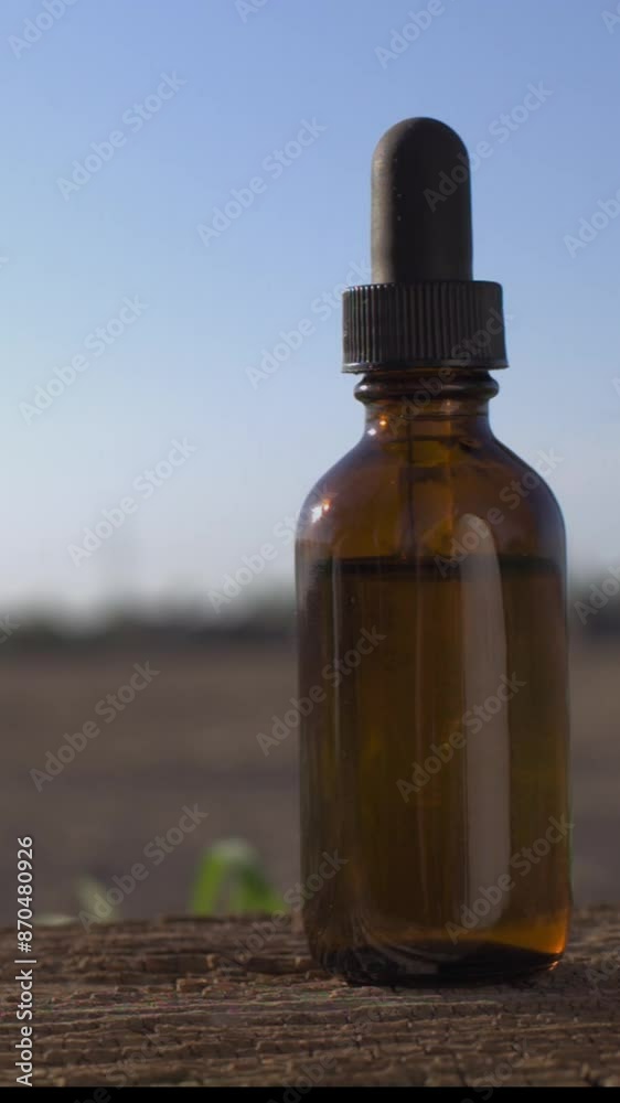 Amber Dropper Bottle Outdoors
