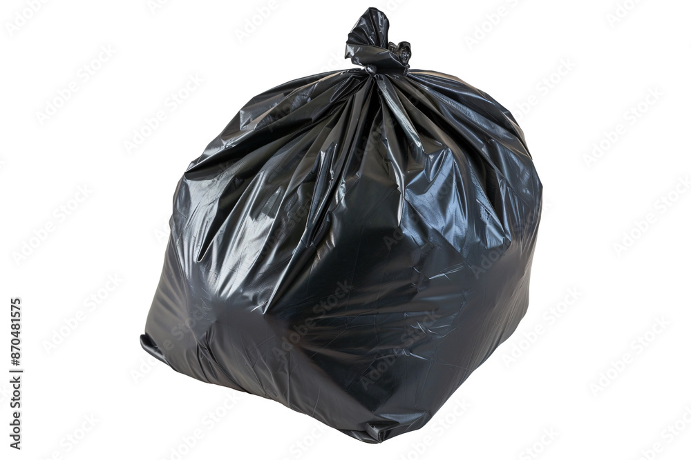 a black garbage bag on a white background a black garbage bag on a white background