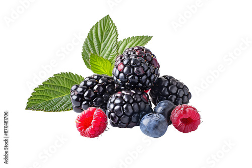 a group of berries with leaves