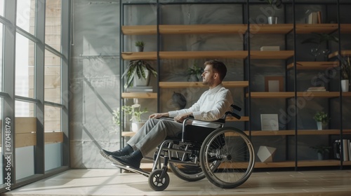 The man in wheelchair indoor © MP Studio
