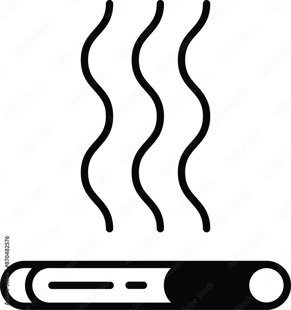 A black and white drawing of a cigarette with smoke coming out of it A black and white drawing of a cigarette with smoke coming out of it