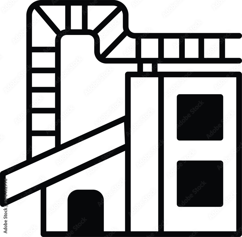 black and white drawing of a factory with a house next to it black and white drawing of a factory with a house next to it
