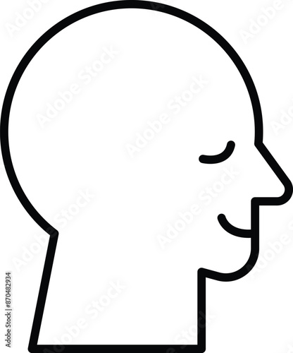 A man's head is drawn in black and white