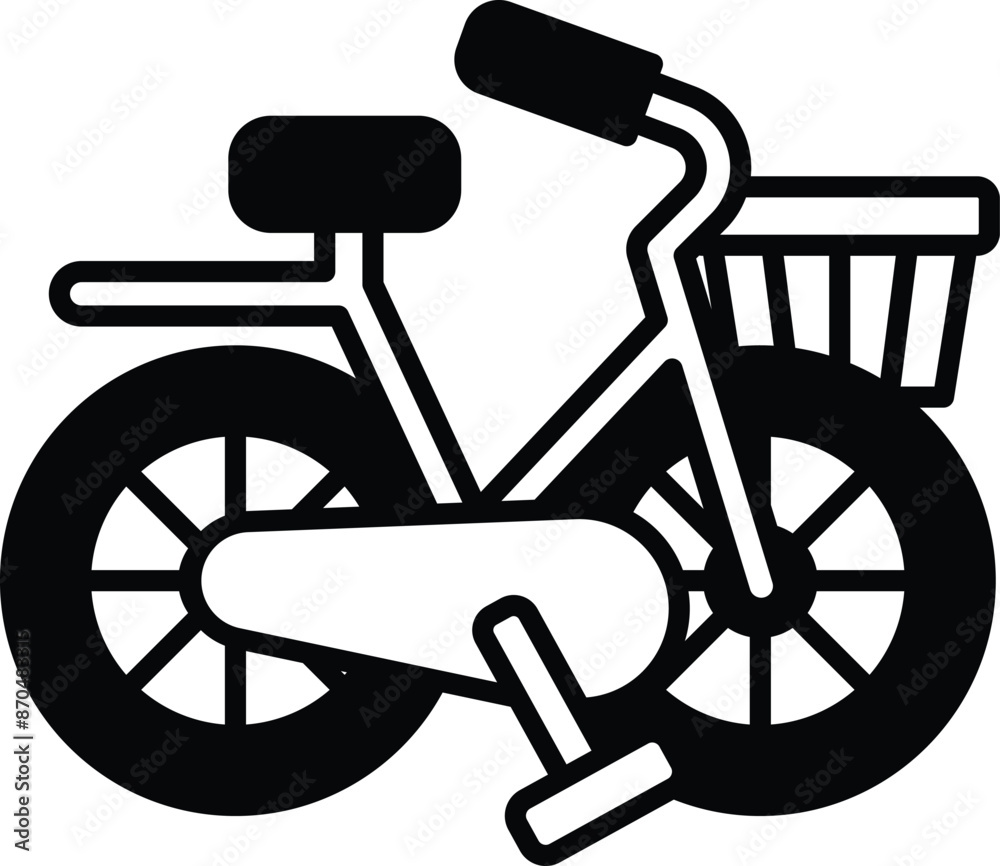 A bicycle with a basket on the front A bicycle with a basket on the front