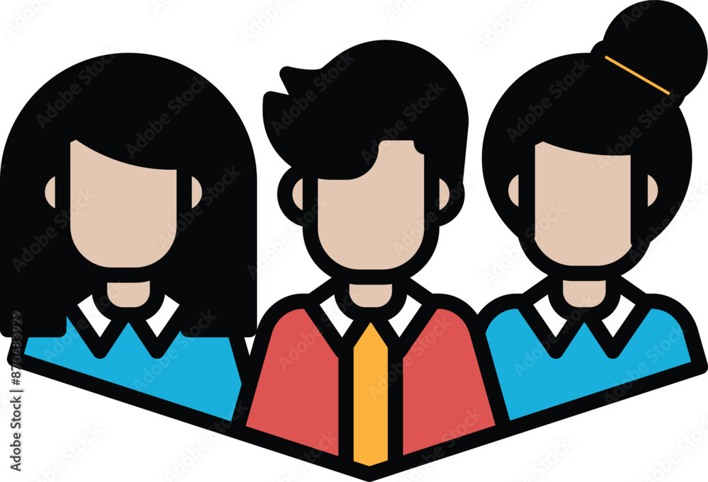Three people are standing next to each other Three people are standing next to each other