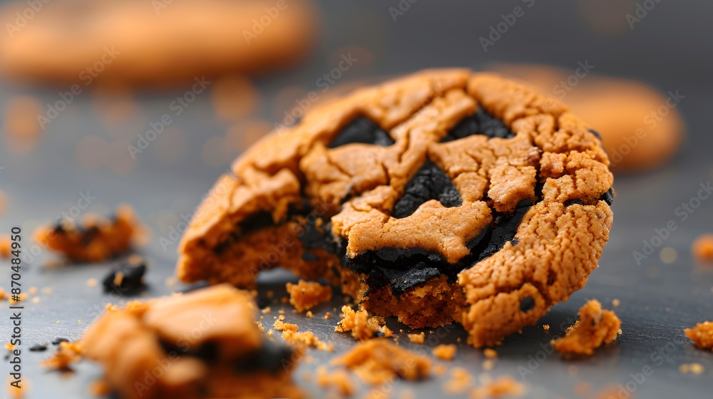 Halloween cookie, copy space. Halloween cookie, copy space.