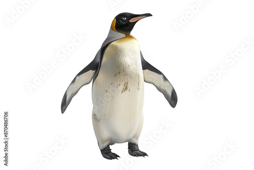a penguin standing on its hind legs