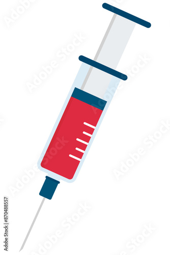 Medicine syringe flat icon isolated on white background.