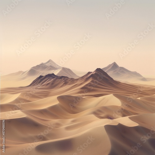 A desert landscape with mountains in the background