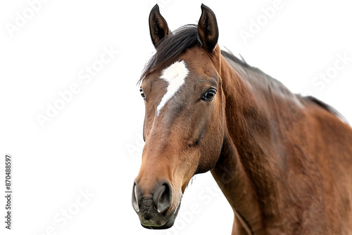 a horse with a white spot on its head photo