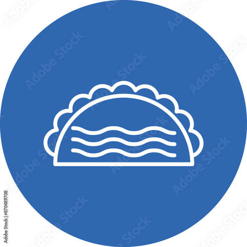 Taco line circle icon