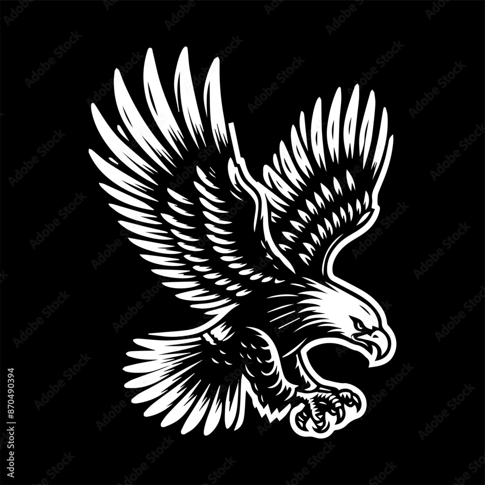 Obraz premium black and white tattoo eagle