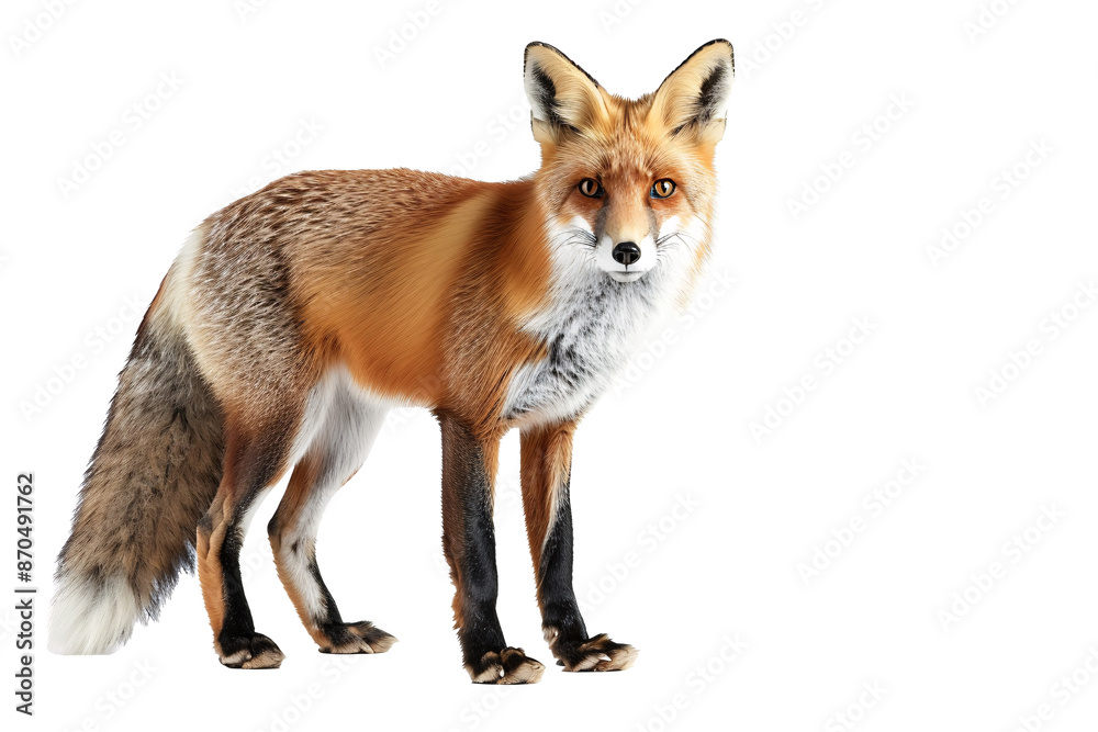 a fox standing on a white background a fox standing on a white background