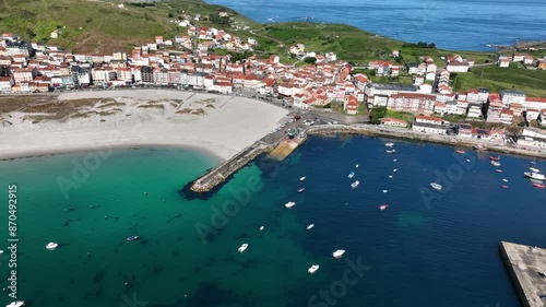 Localidad de Laxe y su puerto pesquero en la ciudad de Coruña photo