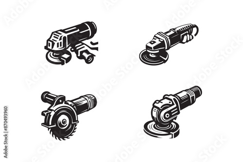 Angle Grinder logo icon silhouette