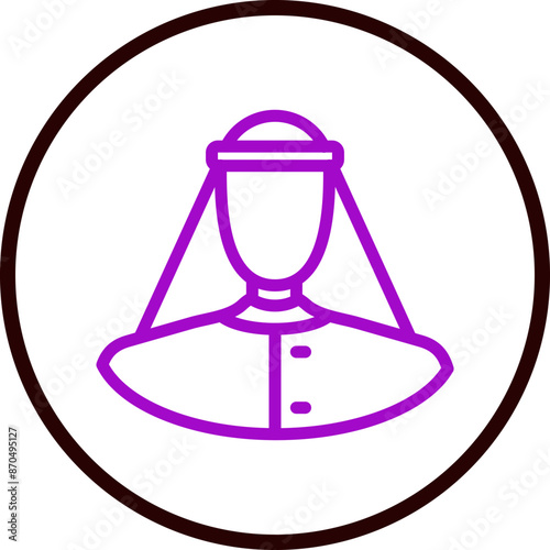traditional arabic dress man Vector Line Purple Circle Black