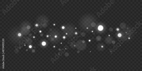 Abstract bright lights bokeh isolated on dark transparent background. Light effect. Vector illustration. EPS 10