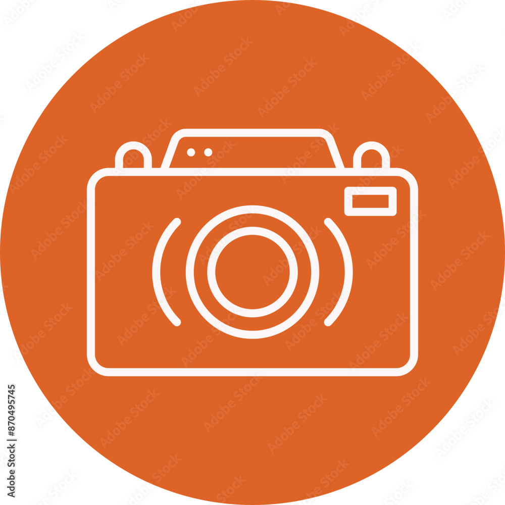 Camera line circle icon Camera line circle icon