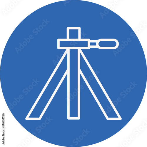 Tripod line circle icon