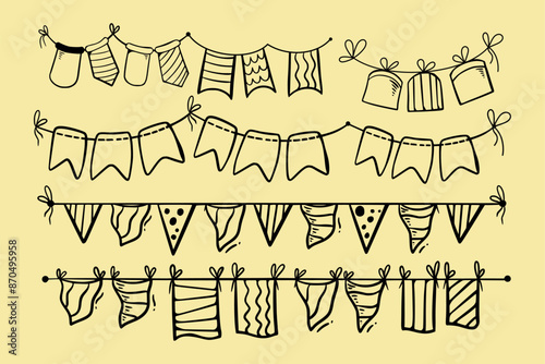 Bunting Flags Banner for Party and Event. Bunting and party flags vector image