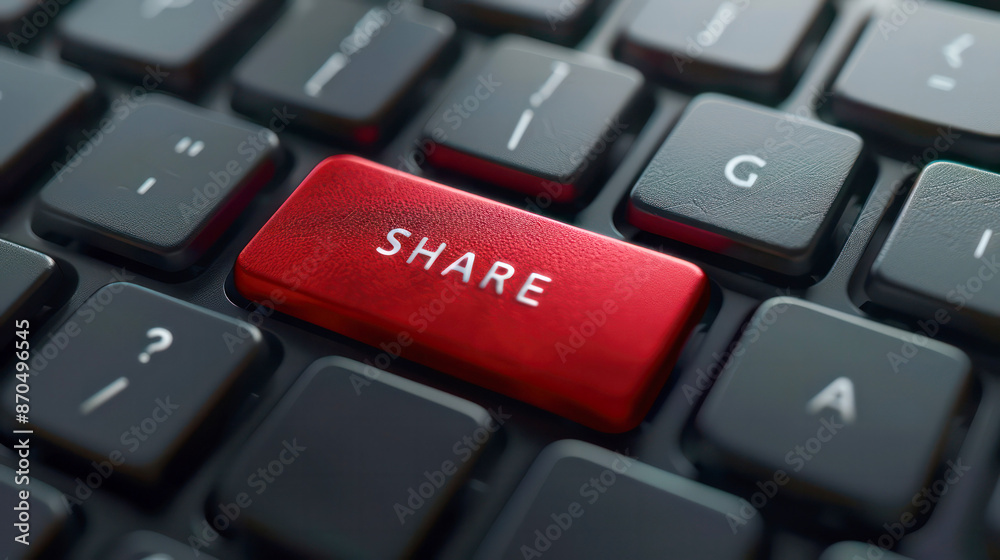 Closeup picture of Share text written on keyboard button.Generative AI Closeup picture of Share text written on keyboard button.Generative AI