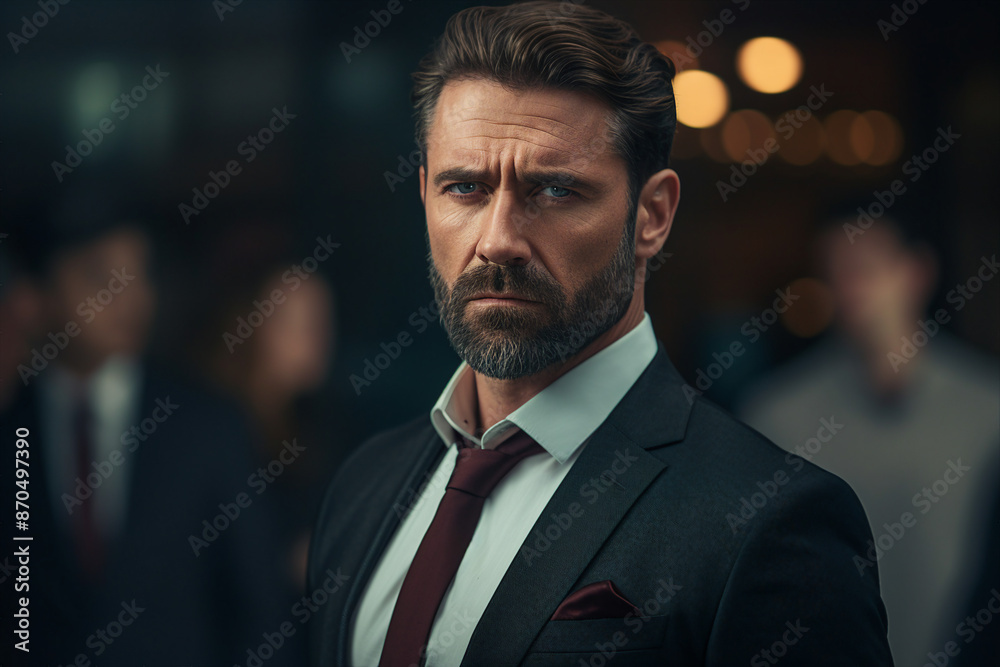 Designed with generative ai technology photo of handsome elegant gentleman strict boss office worker Designed with generative ai technology photo of handsome elegant gentleman strict boss office worker