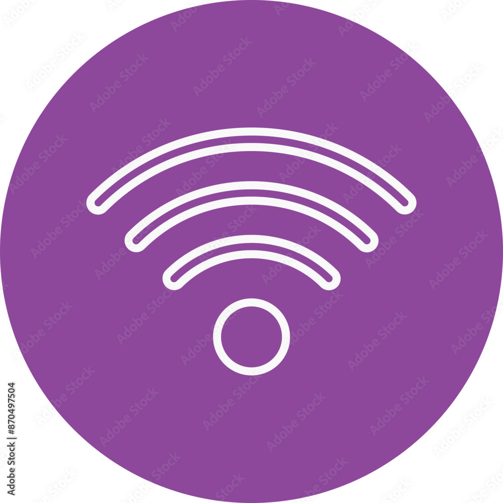 Wifi signal line circle icon