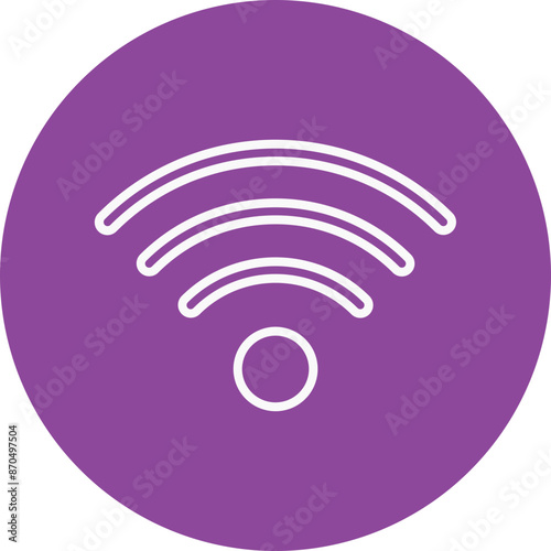 Wifi signal line circle icon