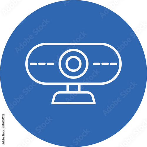 Webcam line circle icon