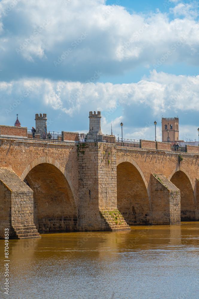 Fototapeta premium Sunny Day in Badajoz with Clear Blue Sky