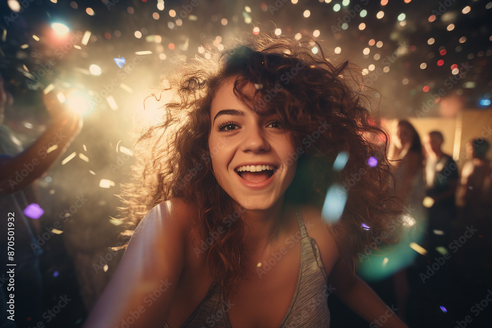 Generative AI picture of excited party people dancing chilling toasting having fun hanging out night Generative AI picture of excited party people dancing chilling toasting having fun hanging out night