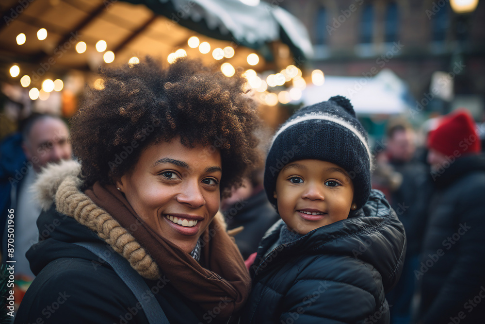 custom made wallpaper toronto digitalAi generated photo oa f christmas vacation walk street food market on winter season