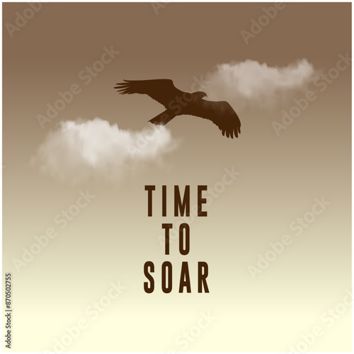 Fly High Inspirational Eagle Quotes. Motivational Quotes, Positive Thinking, Good Quotes, Fly High Dream Big. Vector Design Templates