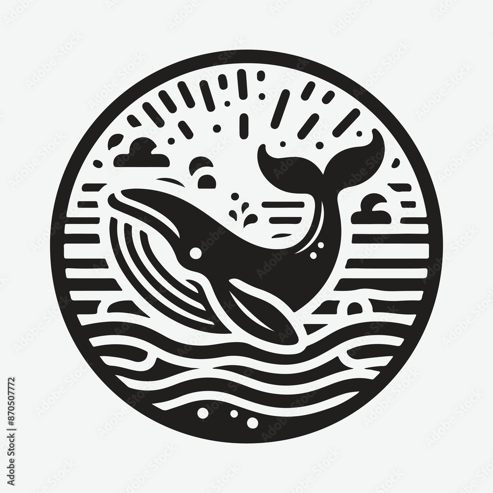 Majestic Whale Silhouette Logo: Capturing the Grace of the Ocean's Giants Majestic Whale Silhouette Logo: Capturing the Grace of the Ocean's Giants