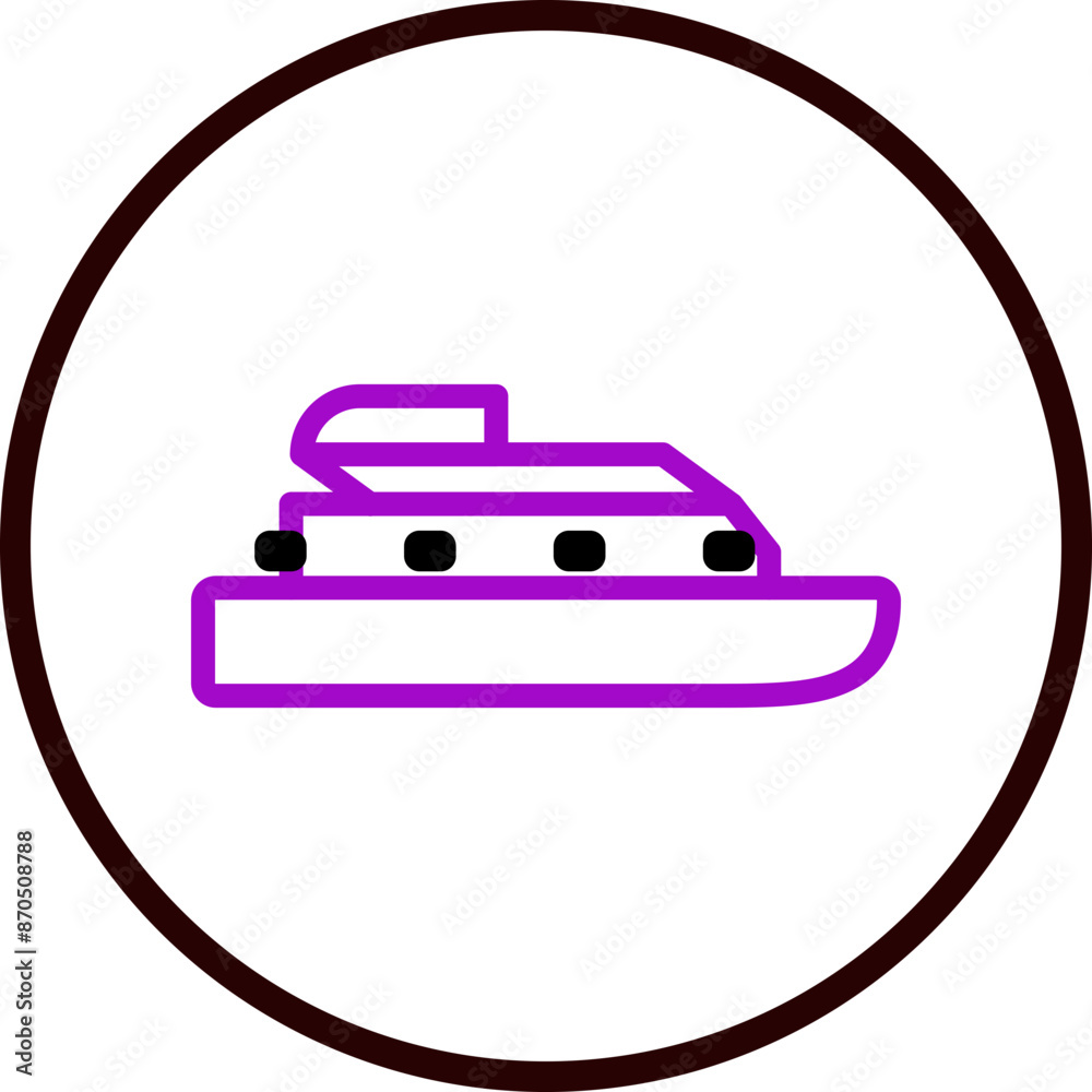 Cruise ship Vector Line Purple Circle Black Cruise ship Vector Line Purple Circle Black