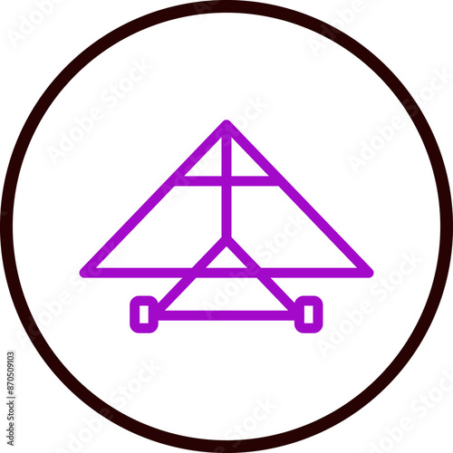 Hang glider Vector Line Purple Circle Black