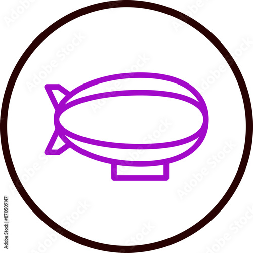Zeppelin Vector Line Purple Circle Black