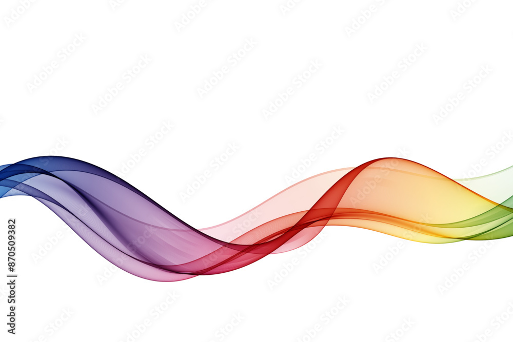 Colorful smooth wave lines isolated on white background. Design element abstract wave in rainbow colors. Colorful smooth wave lines isolated on white background. Design element abstract wave in rainbow colors.