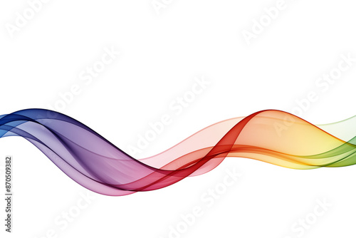 Colorful smooth wave lines isolated on white background. Design element abstract wave in rainbow colors.