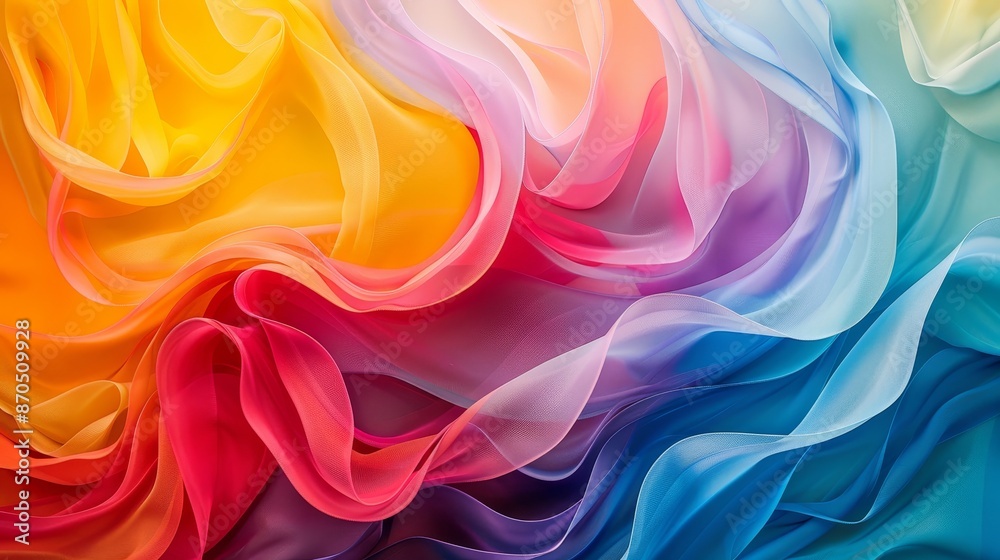 A colorful piece of fabric with a rainbow pattern A colorful piece of fabric with a rainbow pattern