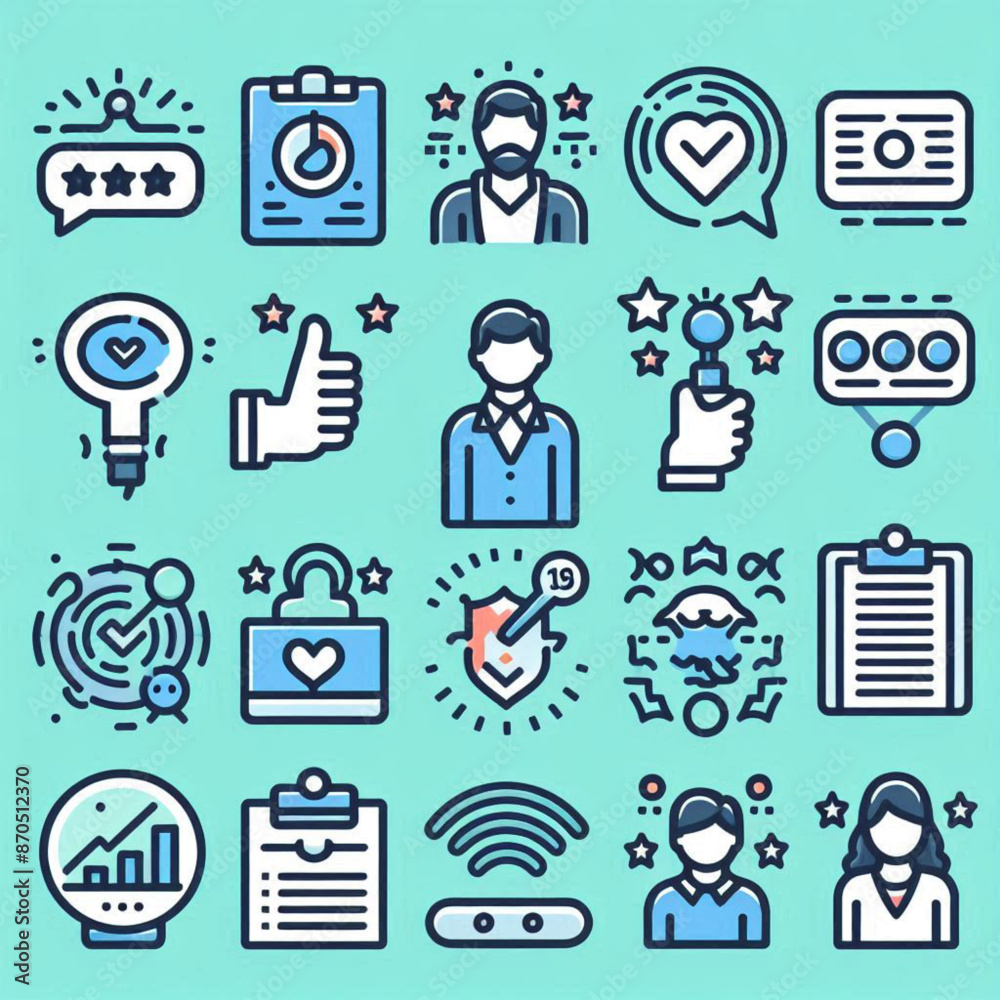 set of icons, business icons set, business people icons, Feedback, testimonial, customer thin line icons. Editable stroke. For website marketing design, logo, app, template, etc. Vector set of icons, business icons set, business people icons, Feedback, testimonial, customer thin line icons. Editable stroke. For website marketing design, logo, app, template, etc. Vector