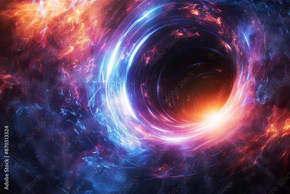 Obraz premium black holebright circle lightsci fi conceptcloseup(1)