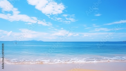 Aerial view of turquoise beach, white sand, and ocean waves   tropical coastline vacation