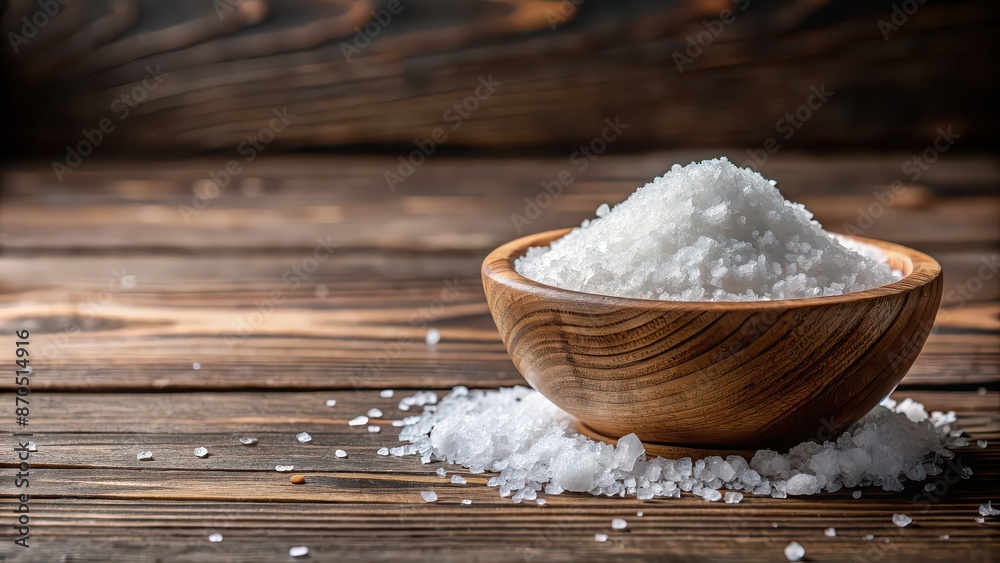 Pile of salt in a bowl on top of the table , seasoning, condiment, cooking, ingredient, kitchen, white