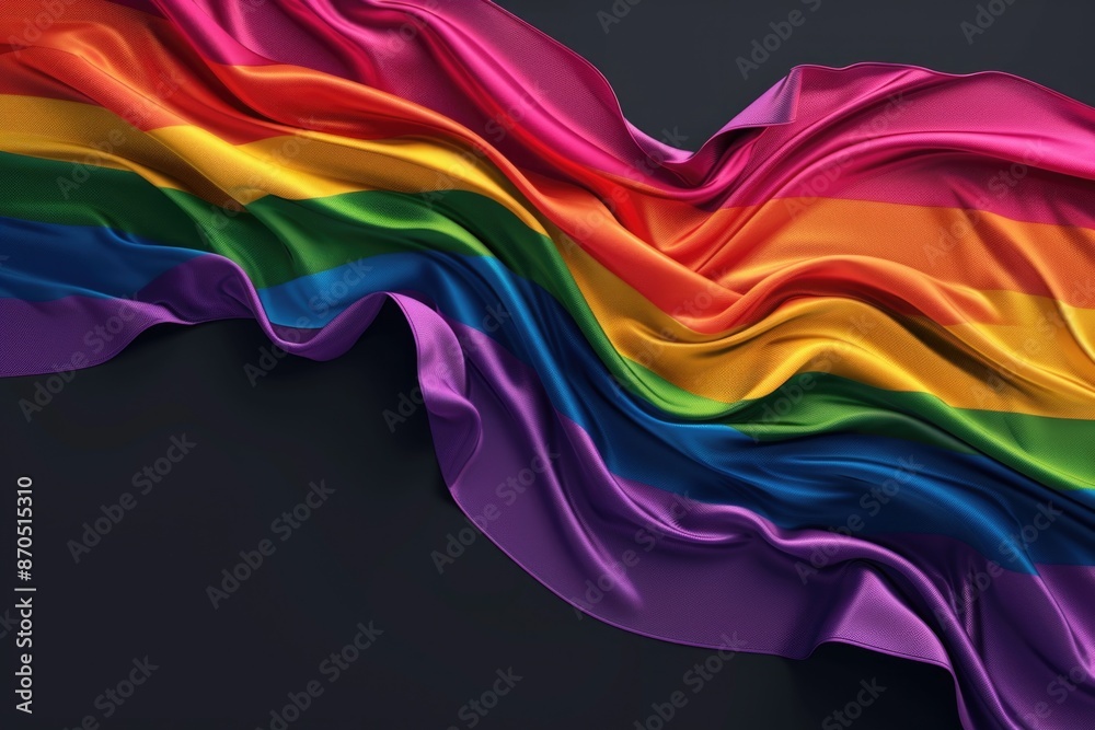 Fototapeta premium Rainbow flag on black background